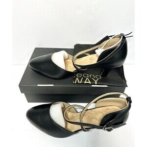 Dance and Sway Ballroom Dance Shoes Black Ankle Strap Heels Womens 10 Suede Sole